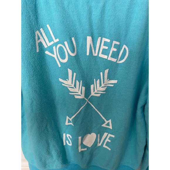 Wildfox All You Need Is Love Pullover Blue XS - Picture 5 of 6